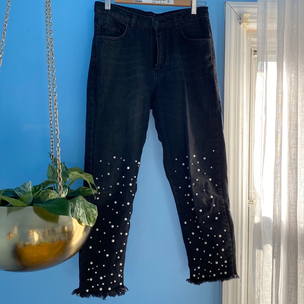Black Jeans w/ pearl application